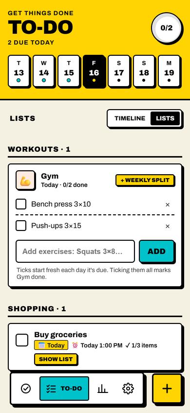 Before: Sets × reps